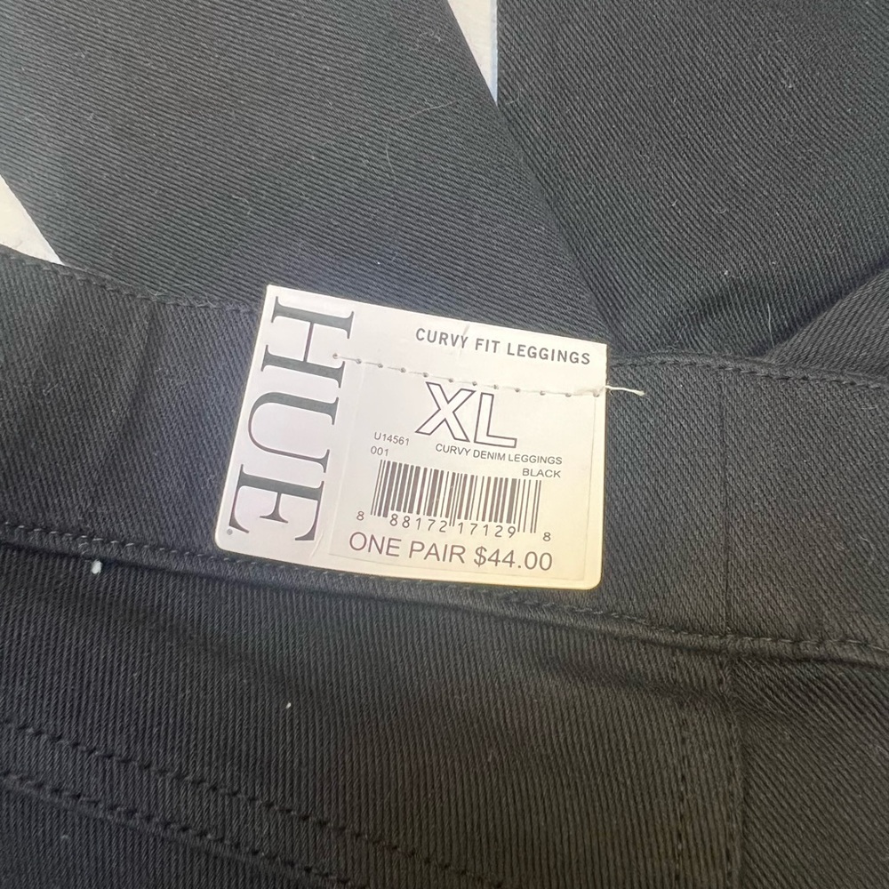 Hue Curvy Fit Denim Leggings XL NWT Black